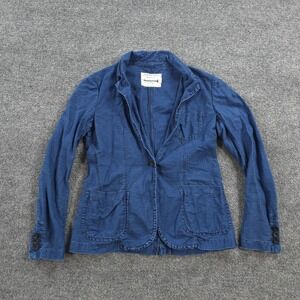 Guideboat Co Jacket Womens 2 Blue Japanese Indigo Cotton Hemp Shore Coat USA